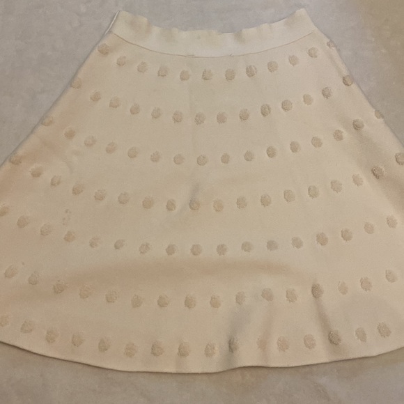 BCBG Max Azria Bandage Bodycon Skirt Cream White Size Small Polka dot - Picture 3 of 6